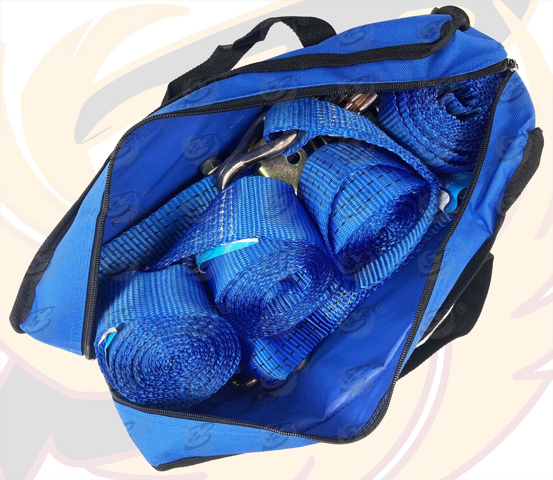 TOOLZONE 16PCS RATCHET STRAP / TIE DOWN SET ( CAR TRANSPORTER SET )