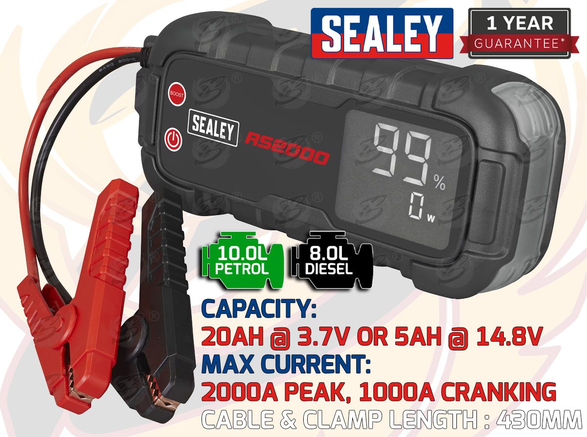 SEALEY 12V 2000A ROADSTART JUMP STARTER POWER PACK