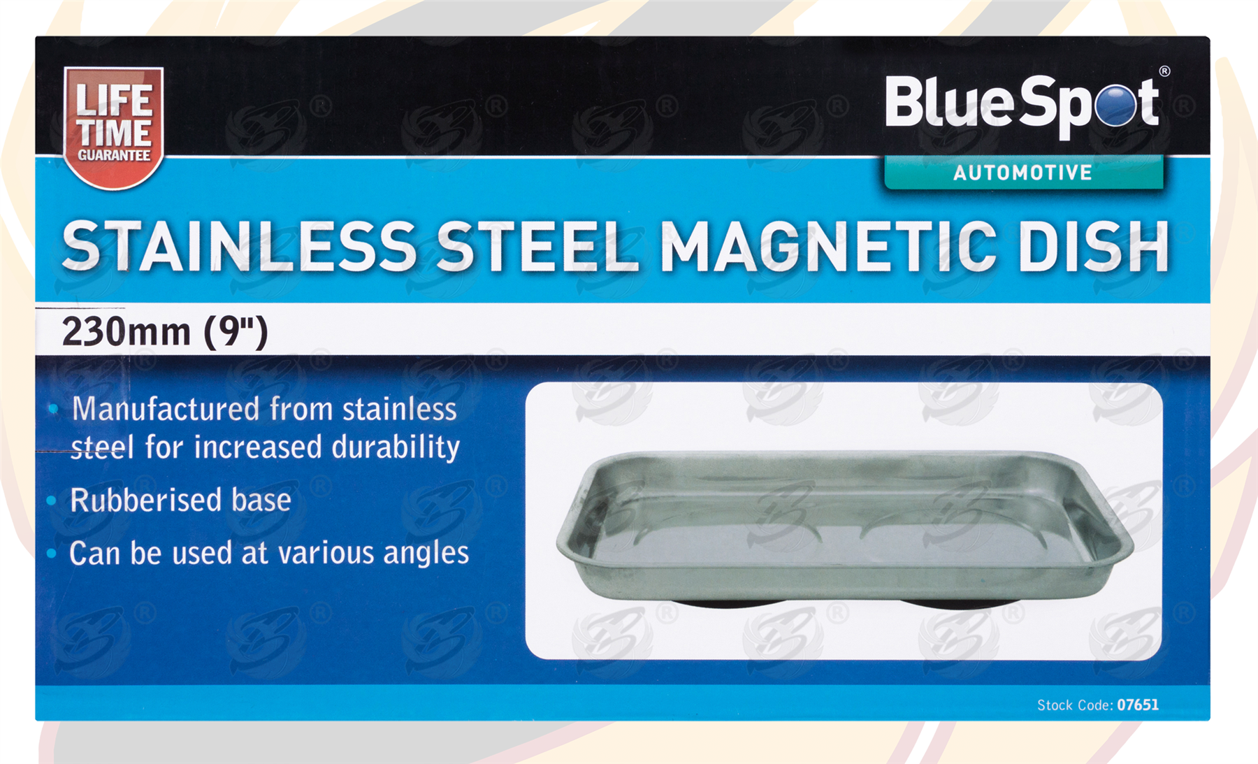 BlueSpot 9" Stainless Steel Double Magnetic Parts Tray ( 07651 )