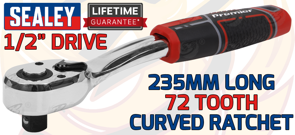 Sealey 1/2" Drive 72 Tooth Curved Ratchet Handle ( AK8939 )