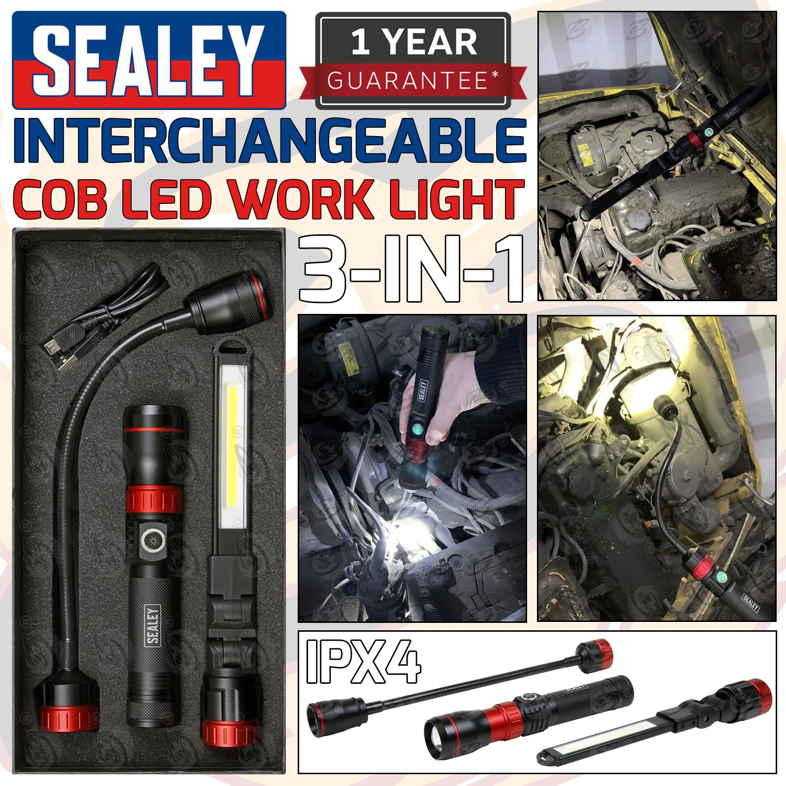 Sealey Rechargeable Cob Led Interchangeable Work Light ( LED0131R )
