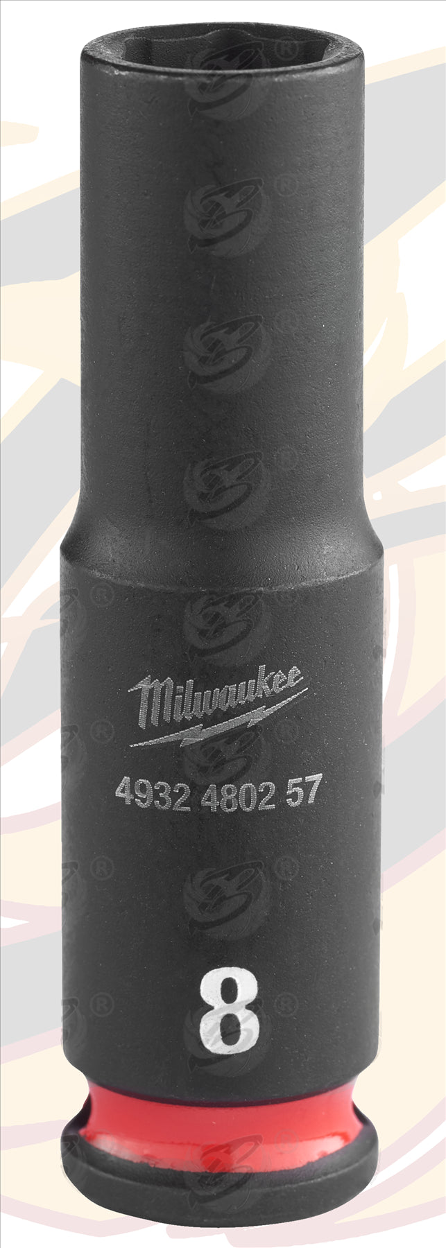 MILWAUKEE 8MM 1/4" DRIVE 6 POINT DEEP IMPACT SOCKET ( SINGLE )