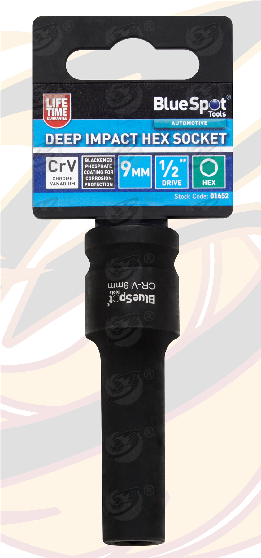 BlueSpot 9mm 1/2" Drive 6 Point Deep Impact Socket ( Single ) ( 01652 )