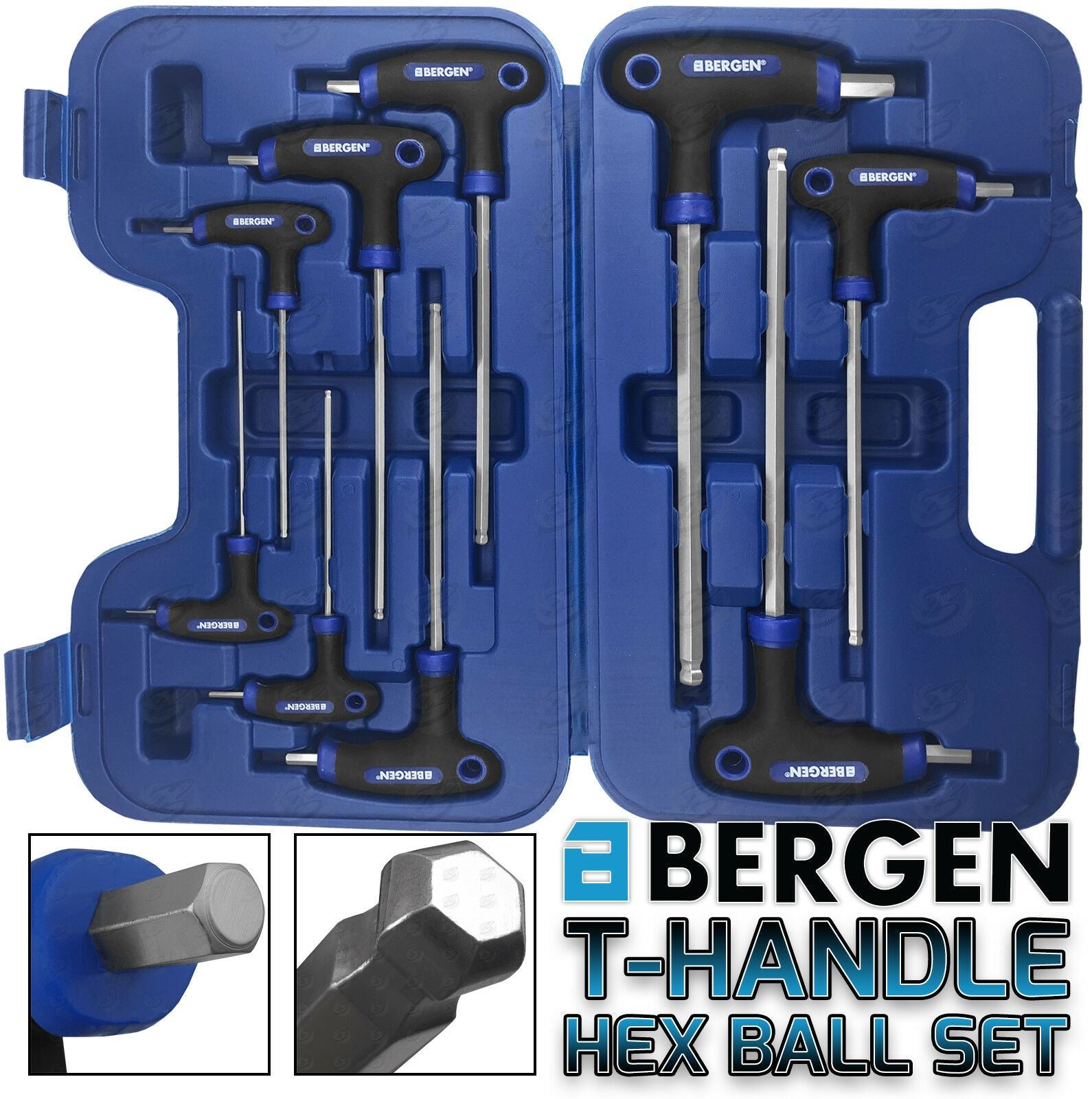 US PRO 9PCS T HANDLE BALL ENDED HEX KEYS H2 - H10