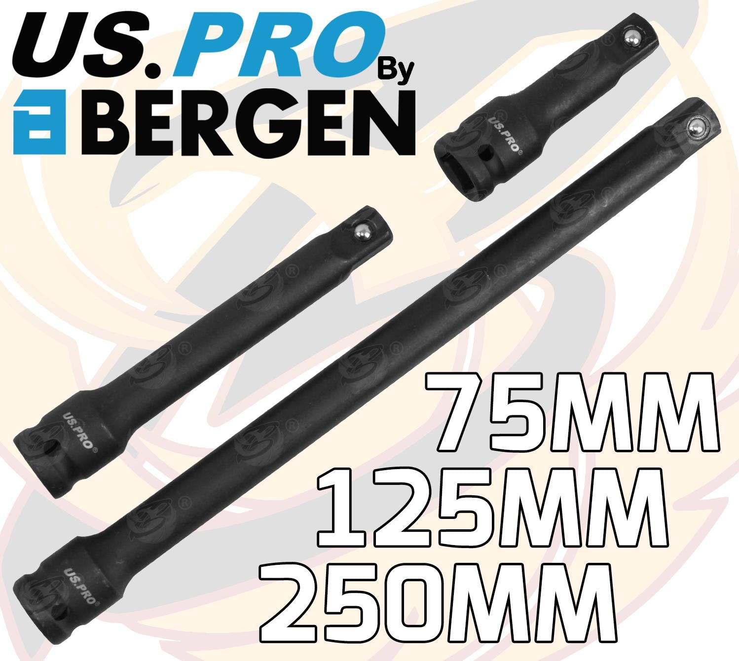 BERLIN Deep Impact Socket Set 1/2"dr 10mm - 32mm & Impact Extension Bars 19pcs Set