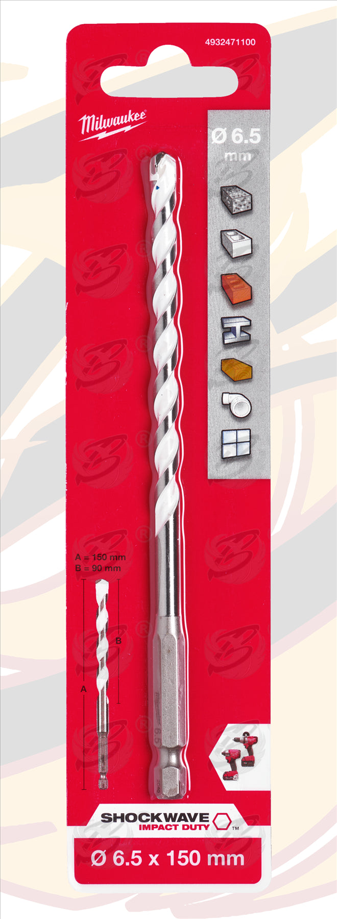 MILWAUKEE 6.5mm x 150mm MULTI MATERIAL DRILL BIT