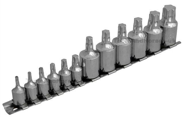 BlueSpot 12 Piece 1/4" & 3/8" Drive Torx Bit Sockets 10 - T60 01551