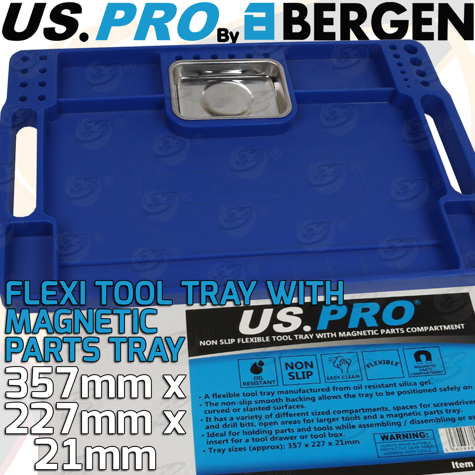 US Pro Non Slip Flexible Tool Tray With Magnetic Parts Tray ( 6891 )