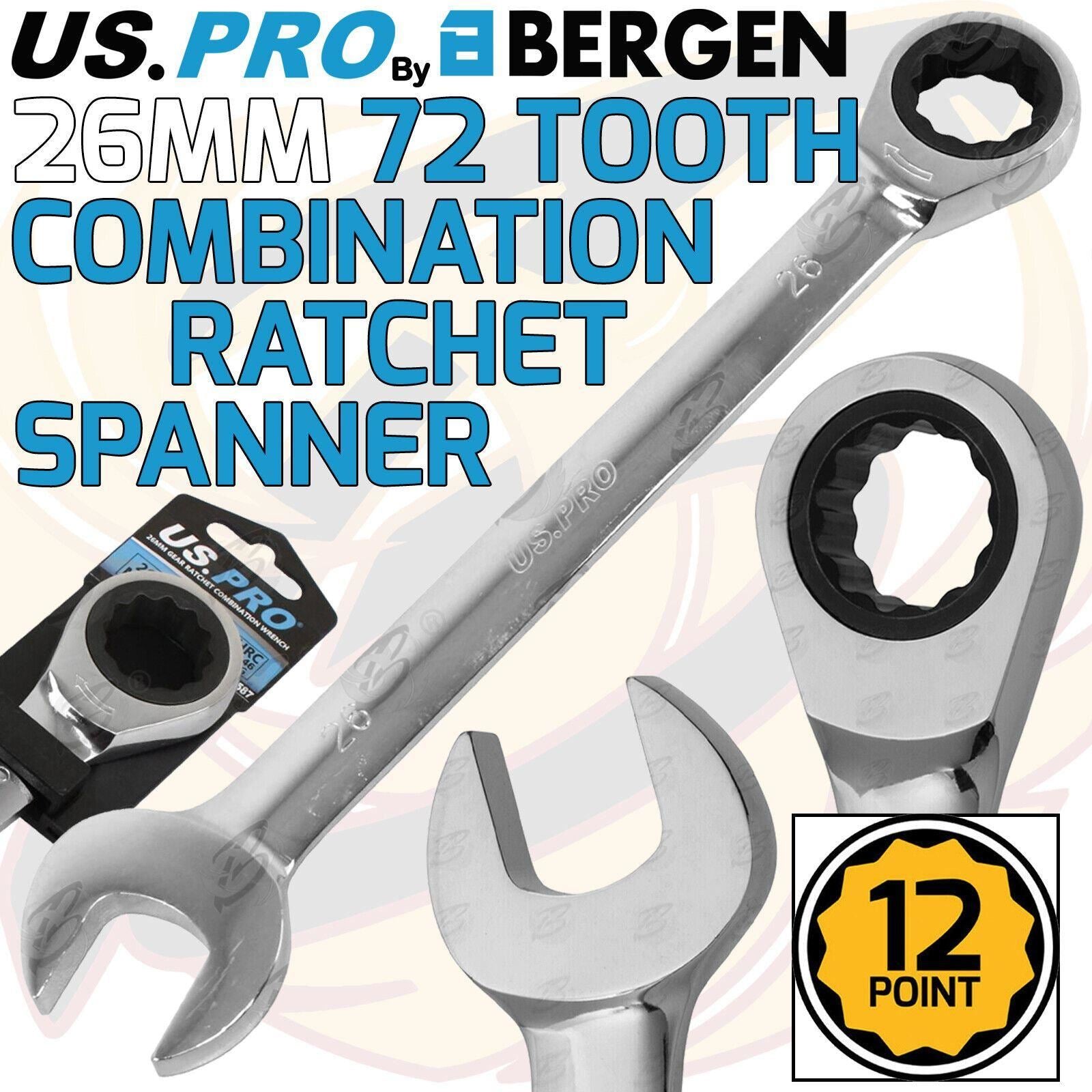 US Pro 26mm 72 Tooth Ratchet Spanner 3587