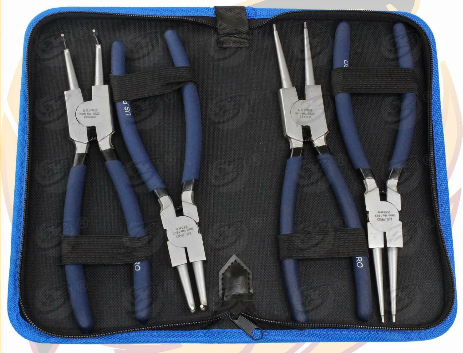 US Pro 4 Piece 9" Ni-Fe Circlip Pliers 1822