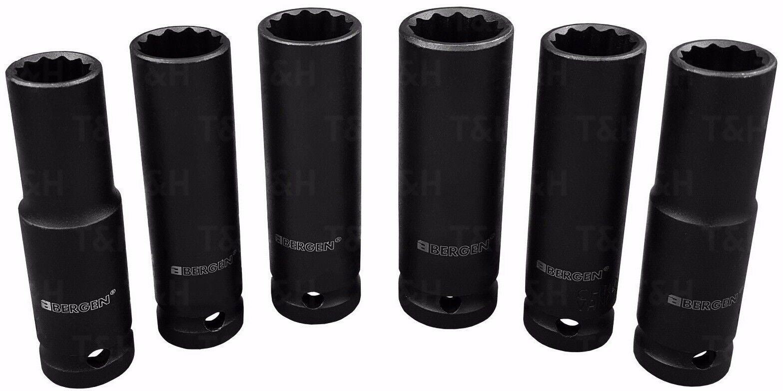 US PRO 13PCS 1/2" DRIVE 12 POINT DEEP IMPACT SOCKETS 13MM - 32MM