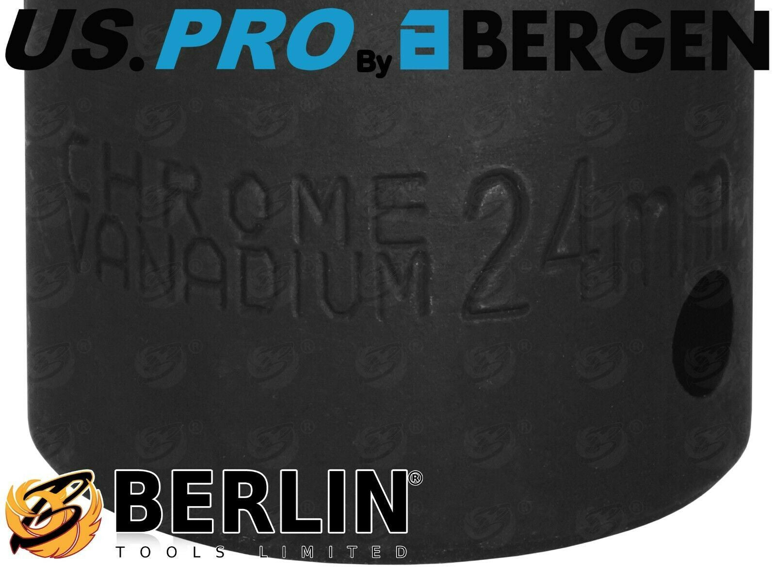 US PRO 1/2" DRIVE 6 POINT DEEP IMPACT SOCKETS & EXTENSIONS 10MM - 24MM