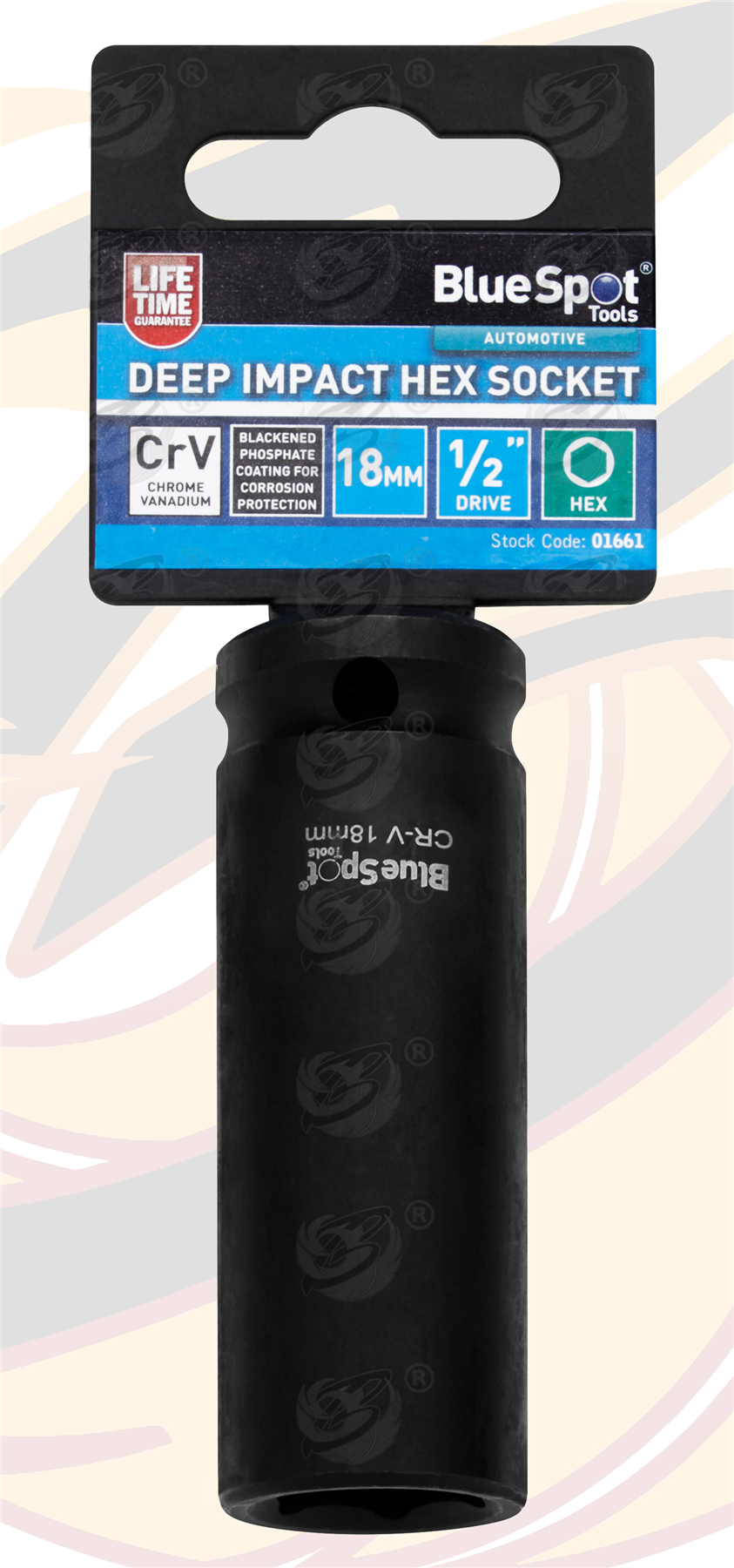 BlueSpot 18mm 1/2" Drive 6 Point Deep Impact Socket ( Single ) ( 01661 )