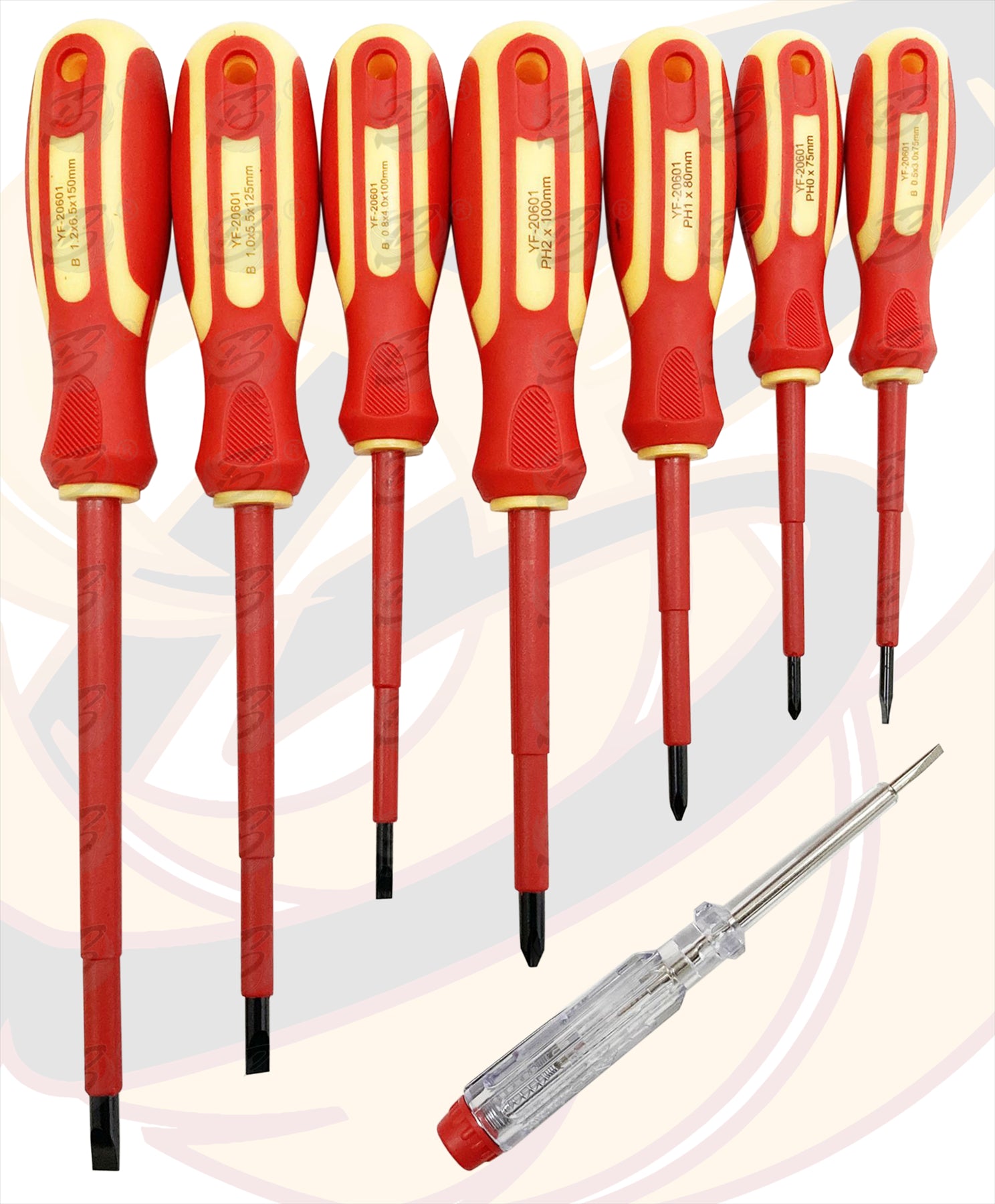 TOOLZONE 8PCS VDE / ELECTRICANS MAGNETIC SCREWDRIVER SET ( PHILLIPS & SLOTTED )