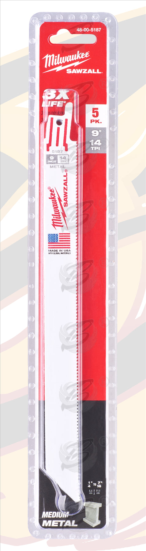 MILWAUKEE SAWZALL RECIPROCATING SAW BLADE 230mm x 14TPI METAL SAW BLADES ( x 5 )