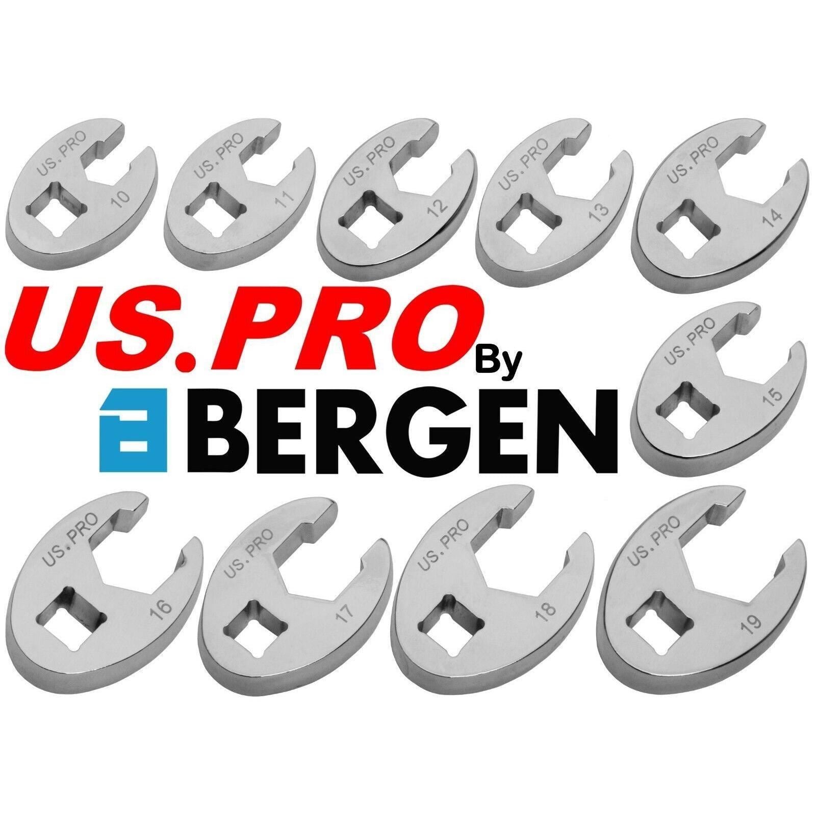 US Pro 3/8" Drive Crows Foot Spanners 10mm - 19mm 2054 / 3921