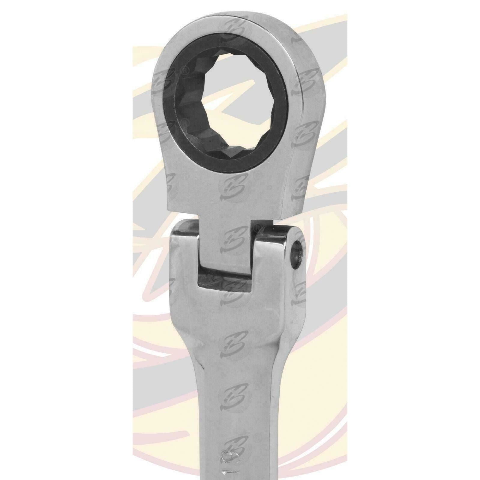 US PRO 12PCS COMBINATION STUBBY FLEXIBLE RATCHET SPANNER SET 8MM - 19MM