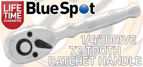 BLUESPOT 1/4" DRIVE 72 TOOTH STUBBY RATCHET HANDLE