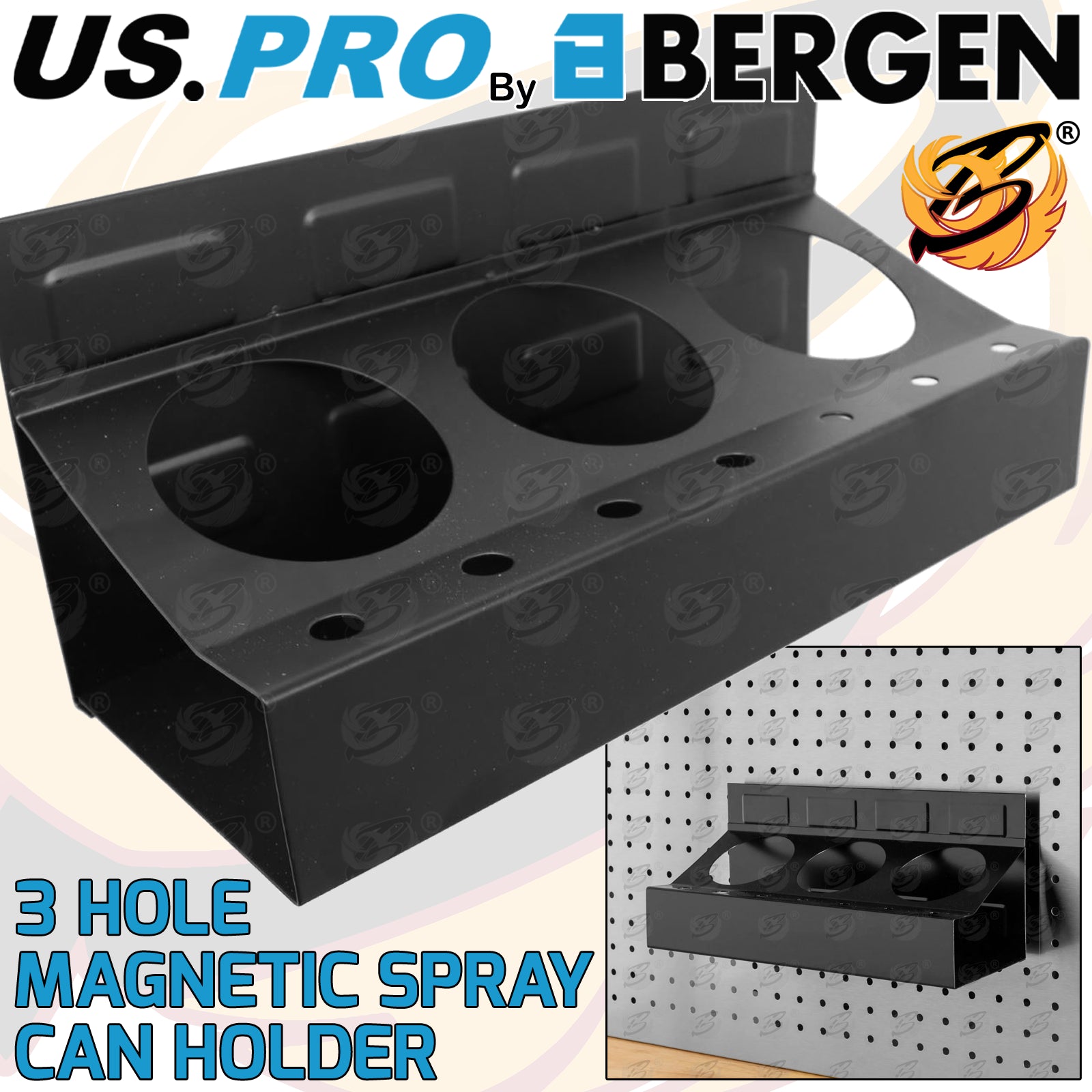 US PRO 3 HOLE MAGNETIC SPRAY CAN HOLDER