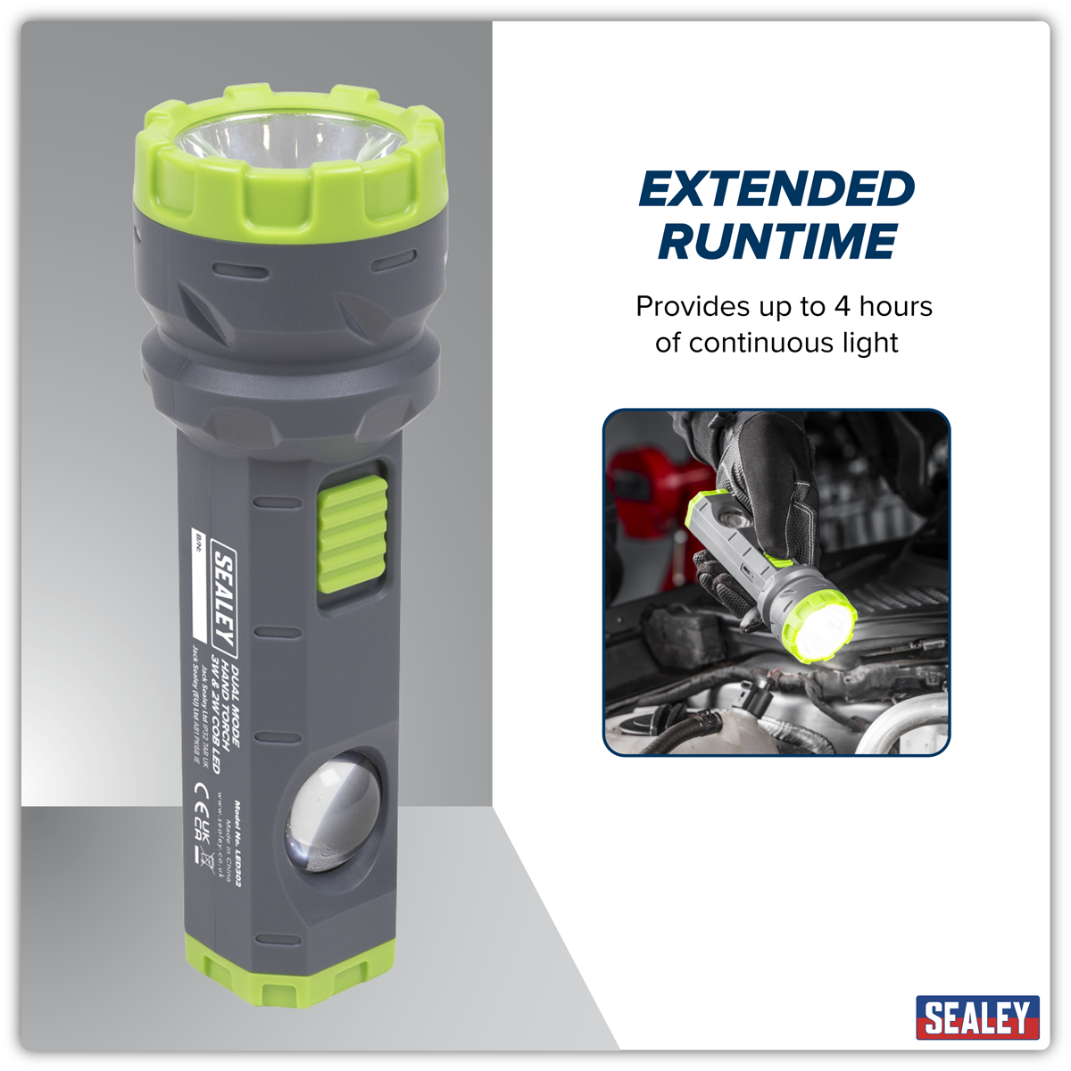 Sealey Dual Mode Hand Torch 3W & 2W COB LED LED302