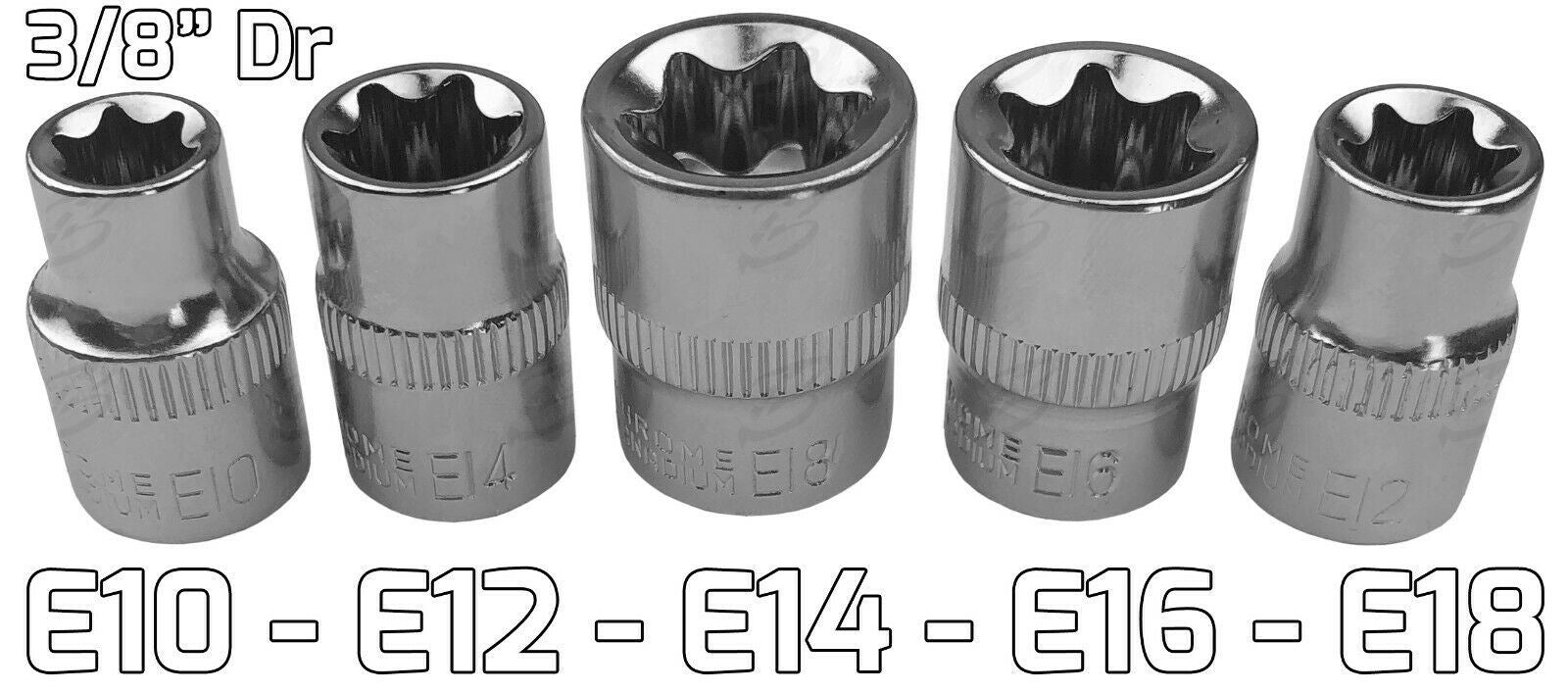 US PRO 10PCS 1/4" & 3/8" DRIVE E - TORX SOCKETS E4 - E18
