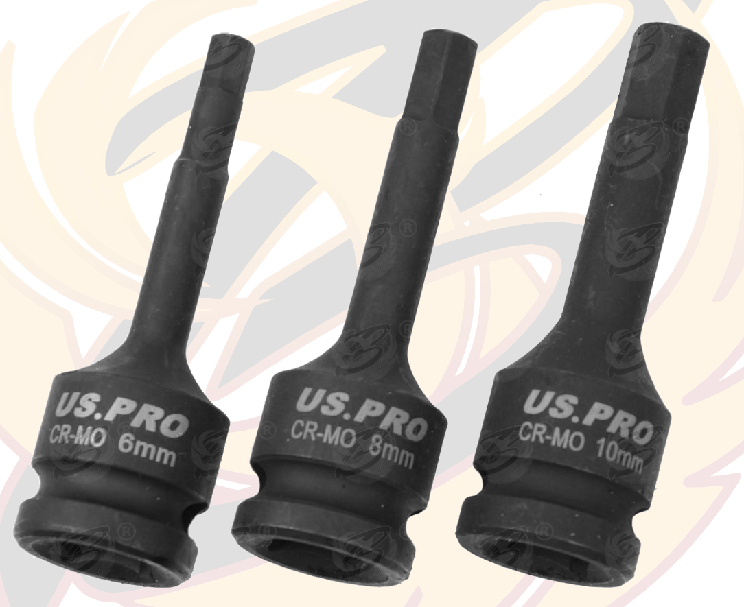 US Pro 8 Piece 1/2" Drive Impact Hex Bit Sockets H5 - H19 3845