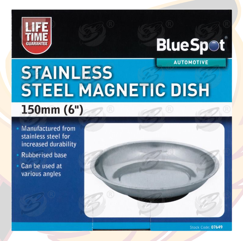 BlueSpot 6" Round Stainless Steel Magnetic Parts Tray ( 07649 )