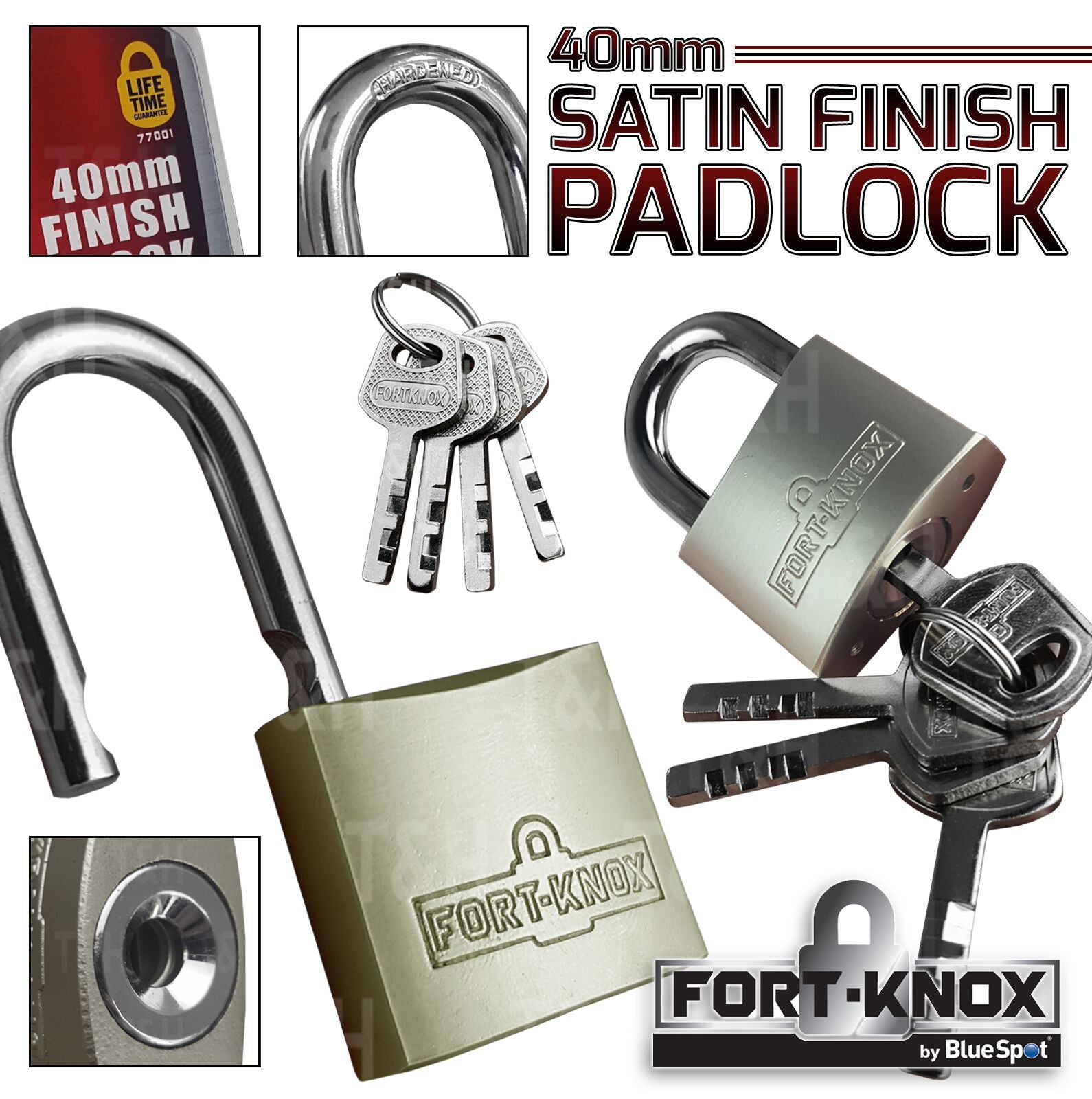 BLUESPOT 40MM SATIN FINISH PADLOCK