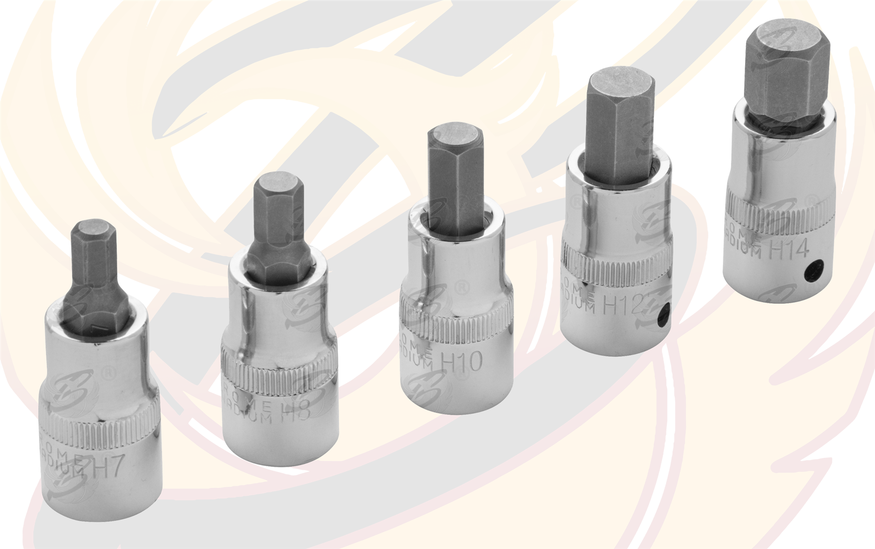 BlueSpot 5 Piece 1/2" Drive Hex Bit Sockets ( H7 - H14 ) ( 01507 )