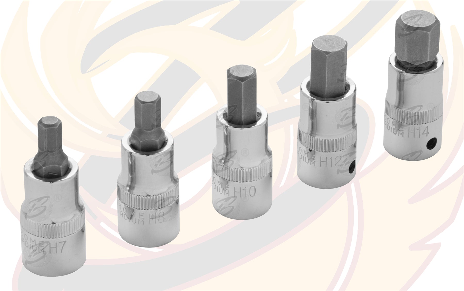 BLUESPOT 5PCS 1/2" DRIVE HEX BIT SOCKETS ( H7 - H14 )
