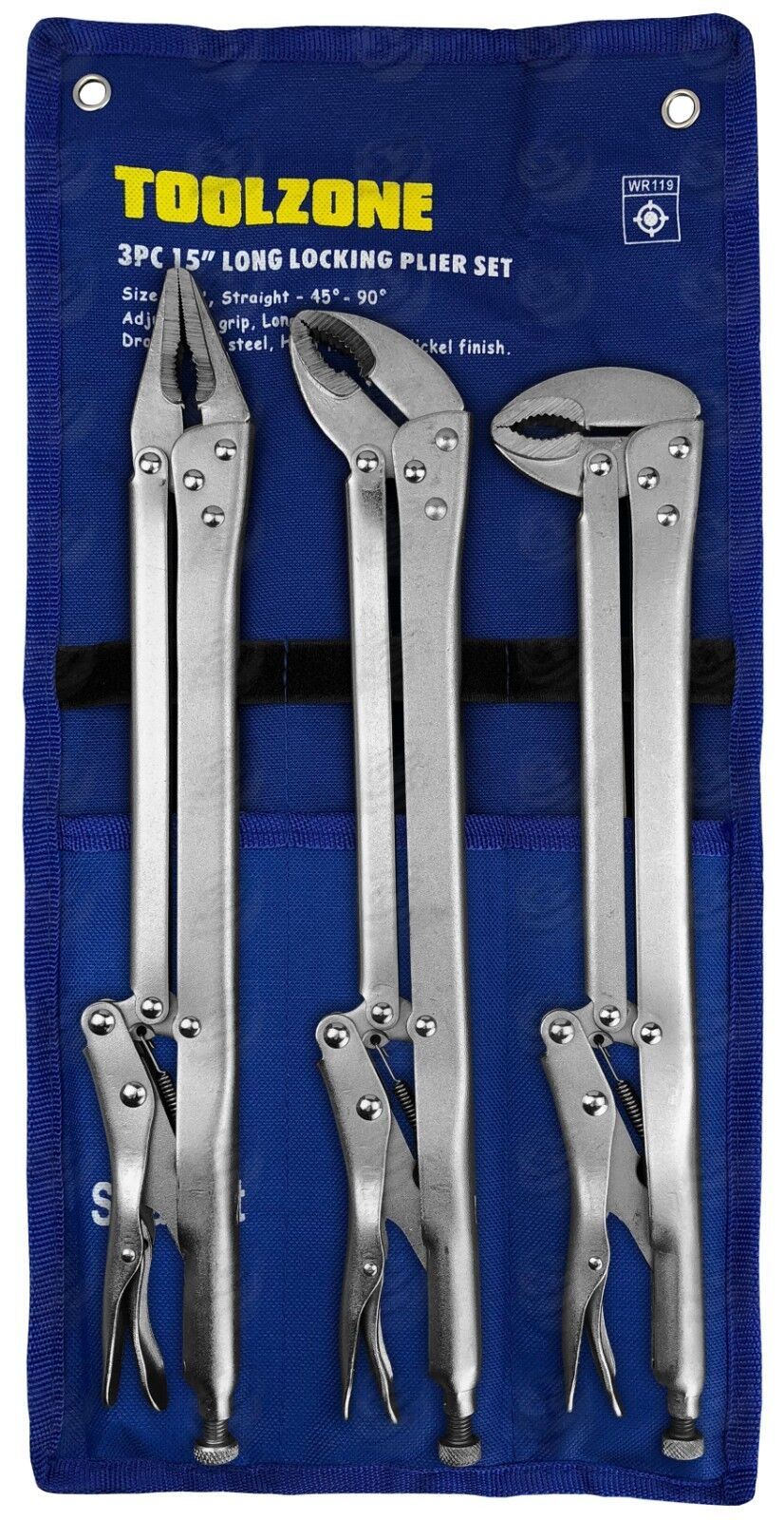 Toolzone 3 Piece 15" Extra Long Locking Pliers WR119
