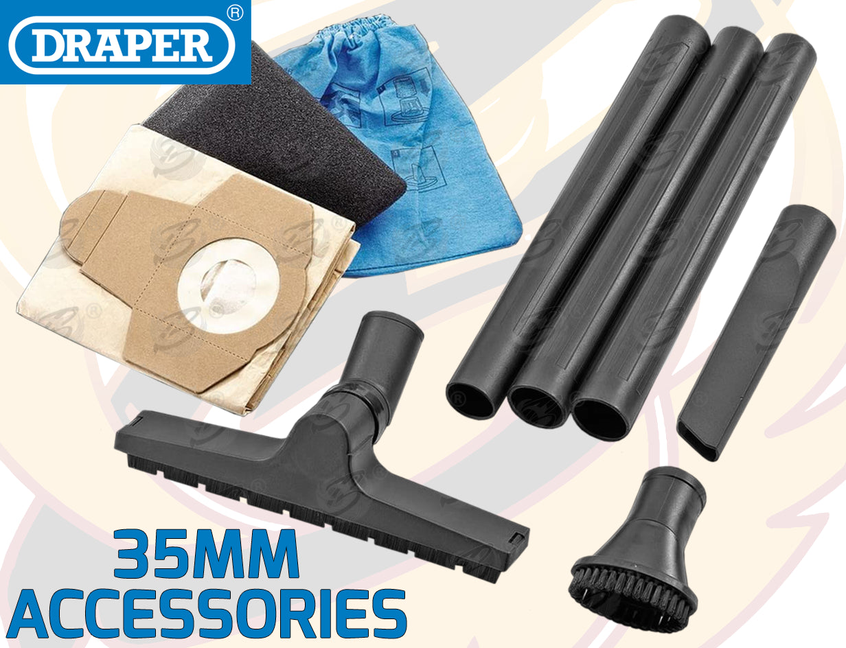 DRAPER WET AND DRY VACUUM CLEANER 15L 1250W / 230V WATER DIRT CARPET WASHER