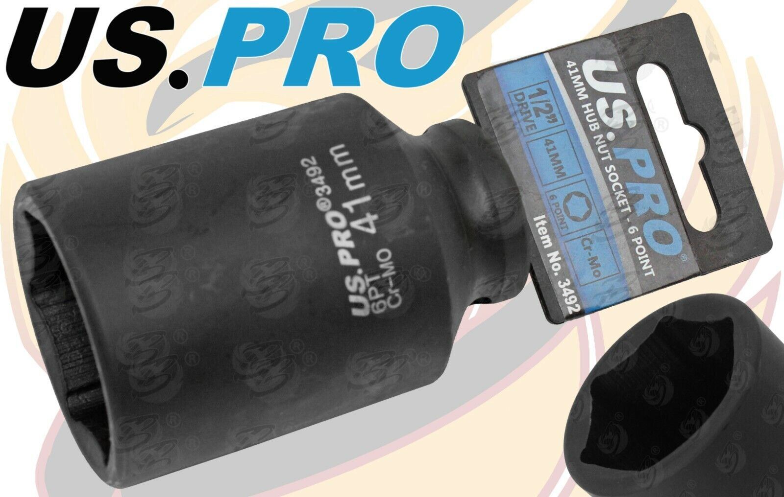 US Pro 41mm 1/2" Drive 6 Point Deep Impact Socket ( Single ) 3492