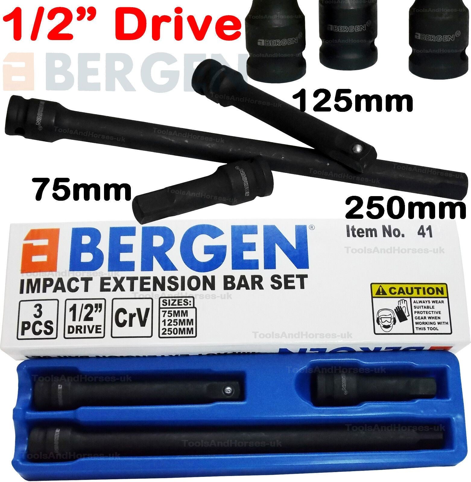 US PRO 3PCS 1/2" DRIVE IMPACT EXTENSION BAR SET