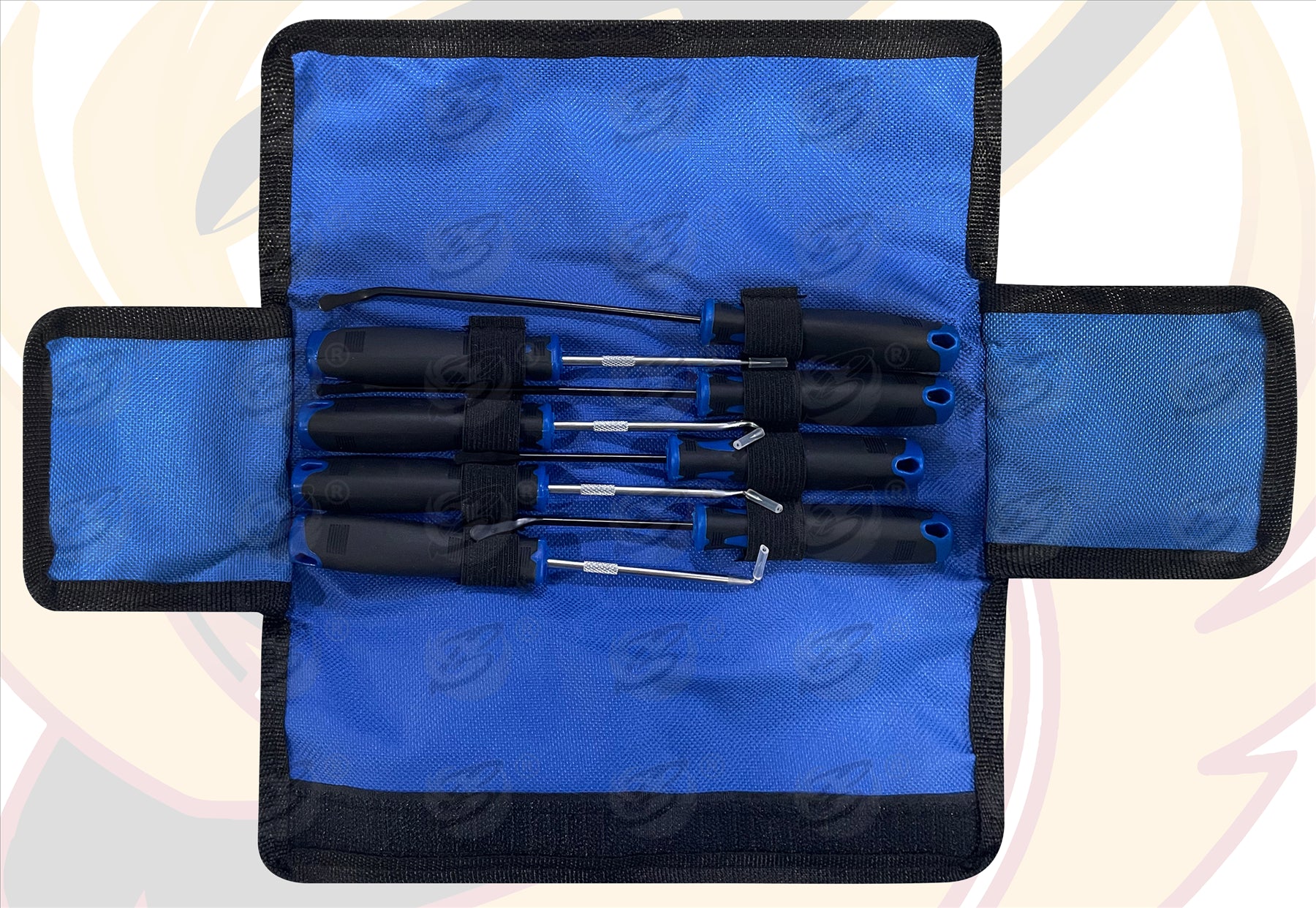 BLUESPOT 8PCS STRAIGHT AND ROUND TIP PICK SET