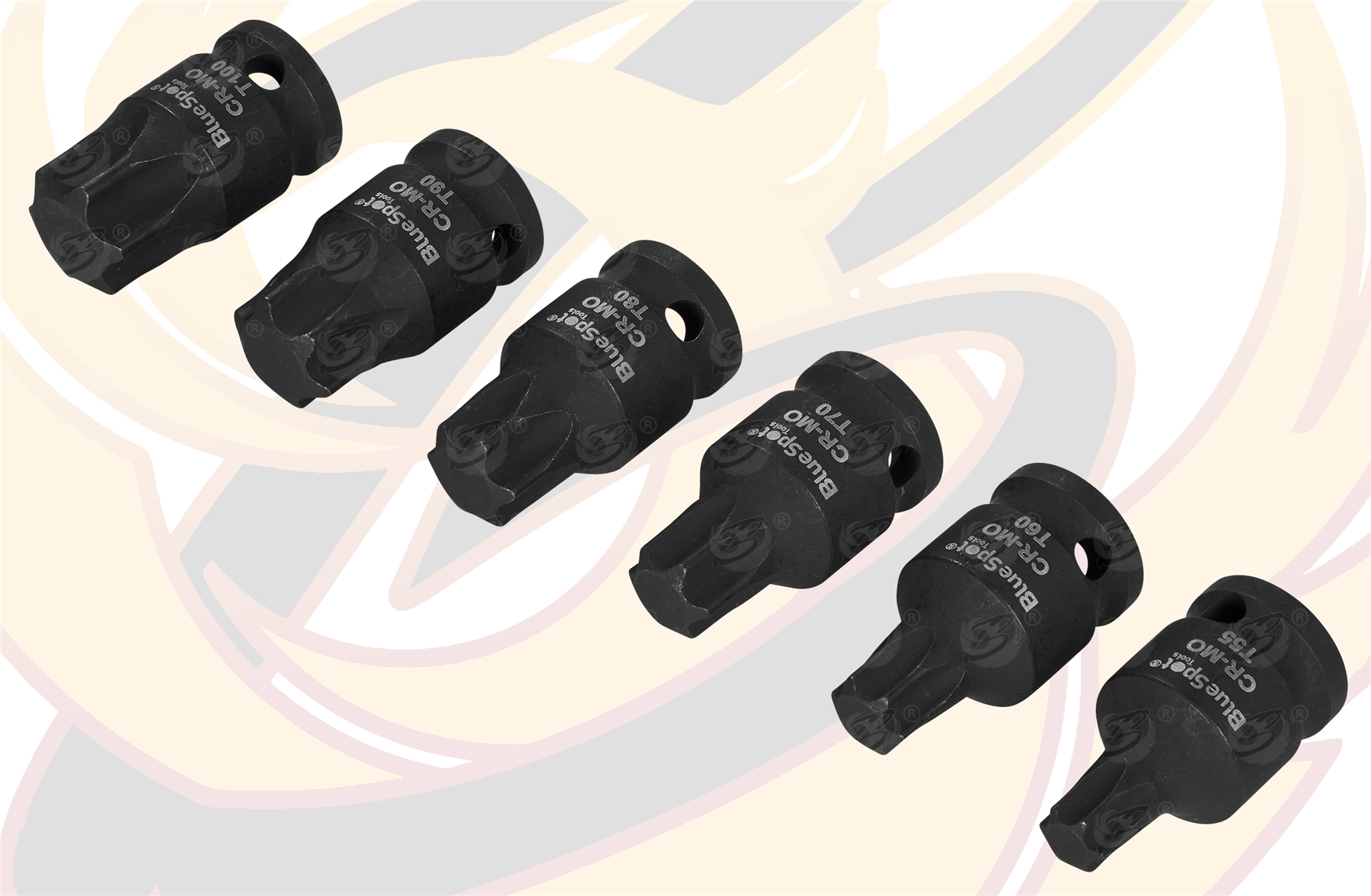 BlueSpot 6 Piece 1/2" Drive Impact Torx Bit Sockets T55 - T100 ( 01598 )