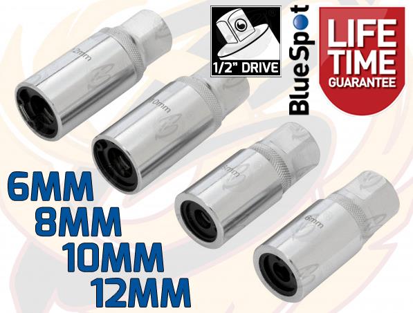 BLUESPOT 4PCS 1/2" DRIVE ROLLER TYPE STUD EXTRACTORS 6MM - 12MM