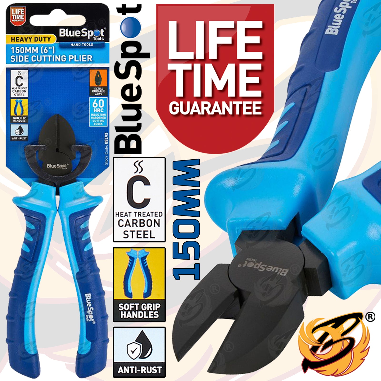 BLUESPOT 150MM (6") HEAVY DUTY SIDE CUTTER PLIER