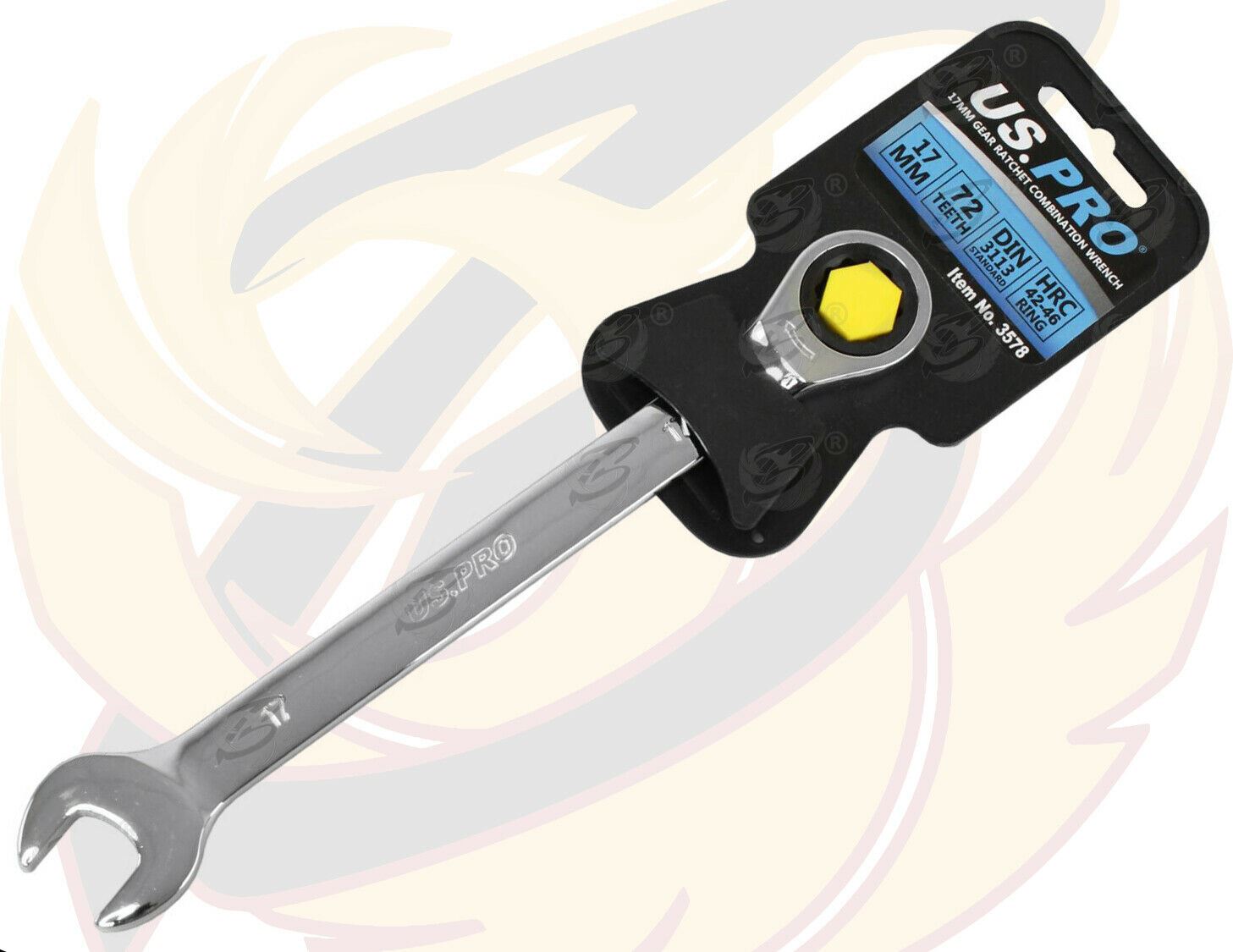 US PRO 17MM 72 TOOTH RATCHET SPANNER