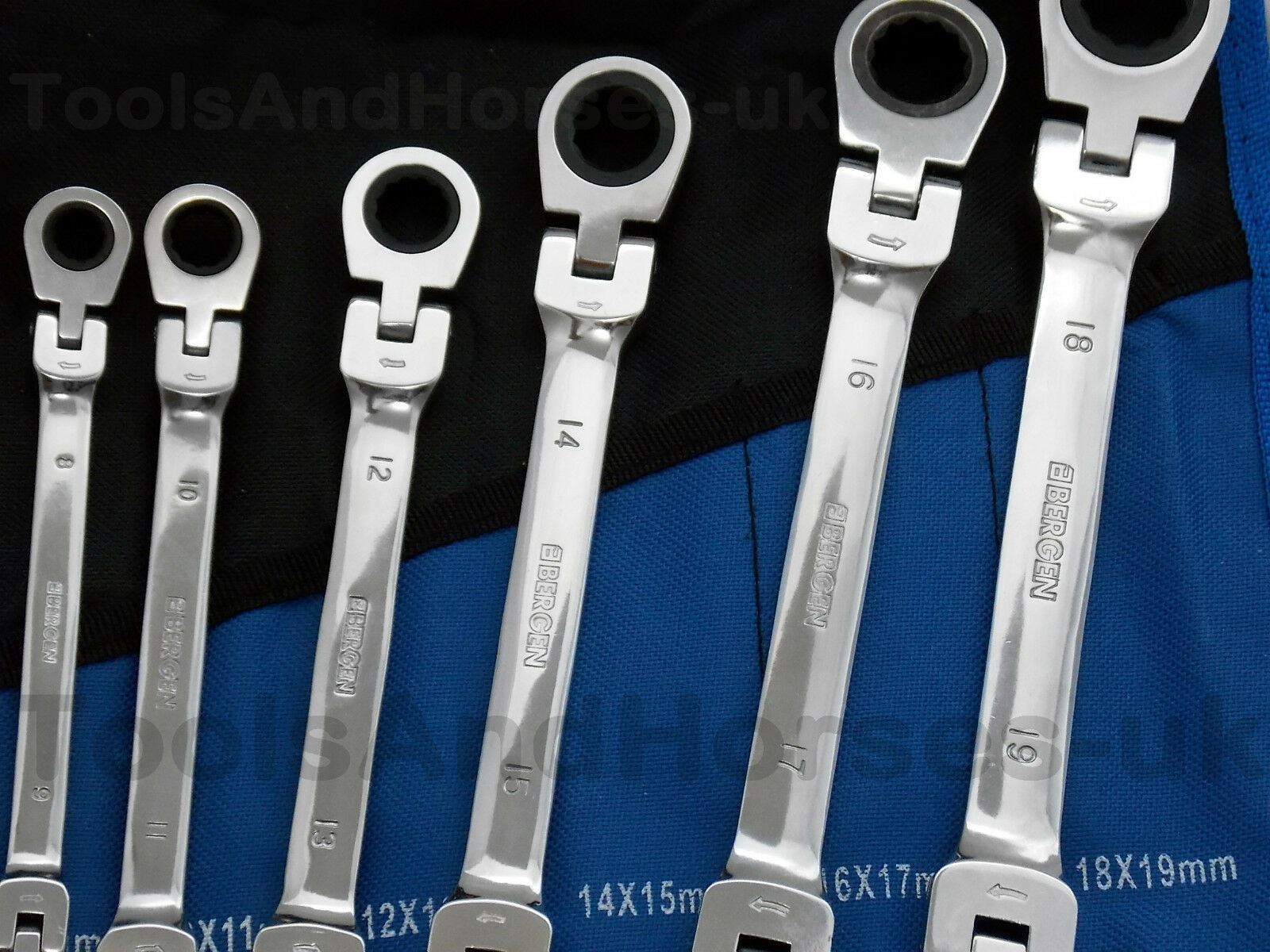 US PRO 6PCS DOUBLE RING RATCHET SPANNER SET 8MM - 19MM