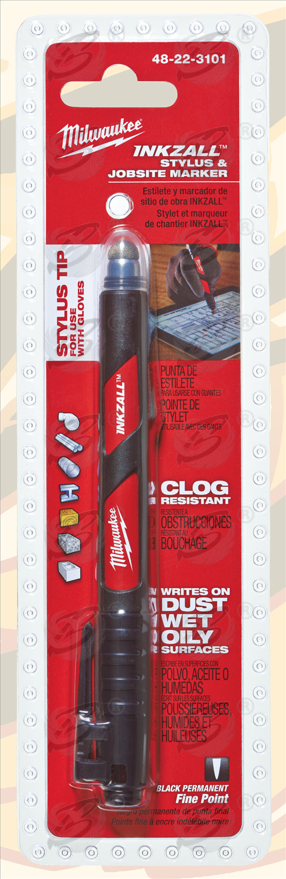 MILWAUKEE INKZALL STYLUS & JOBSITE MARKER PEN ( BLACK )