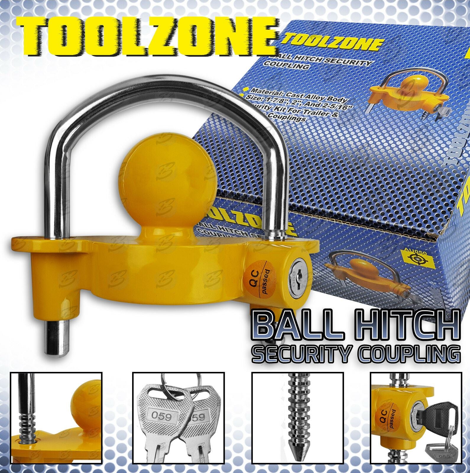 Toolzone Ball Hitch Coupling Tow Ball Lock ( AU050 )