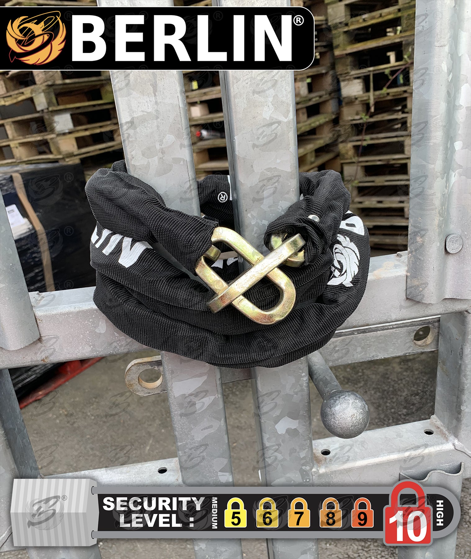 BERLIN 6FT LONG 10MM LINKS SECURITY CHAIN