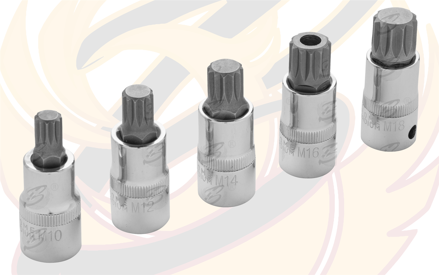 BlueSpot 5 Piece 1/2" Drive Spline Bit Sockets ( M10 - M18 ) ( 01509 )