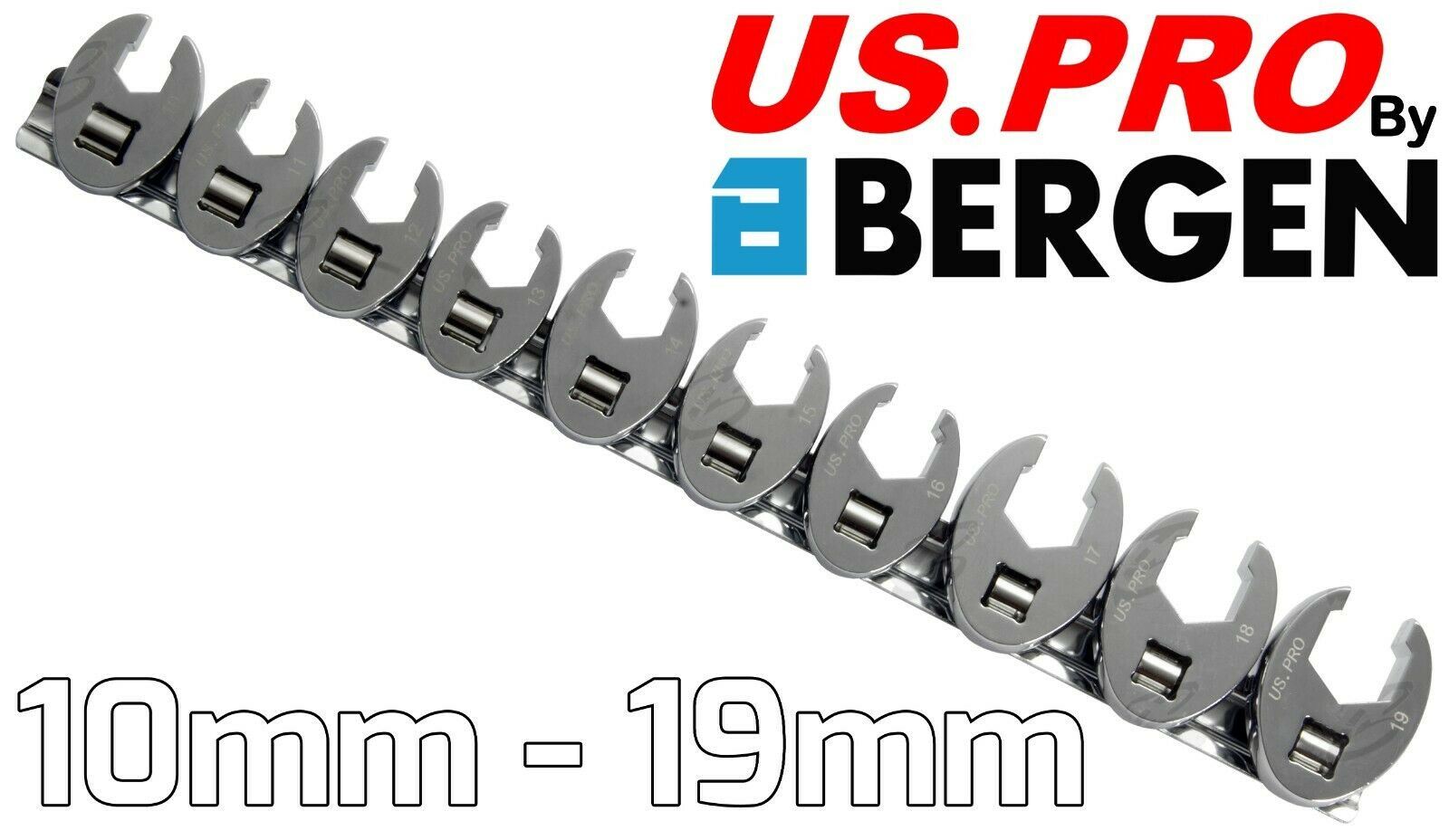 US PRO 3/8" DRIVE CROWS FOOT SPANNERS 10MM - 19MM