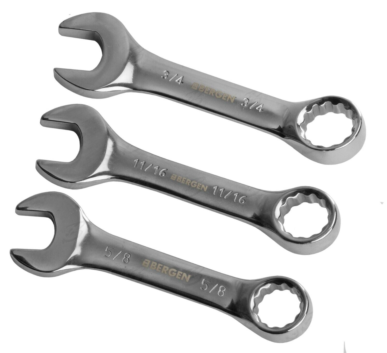 US Pro 7 Piece Stubby Sae Combination Spanners 3/8" - 3/4" 2248