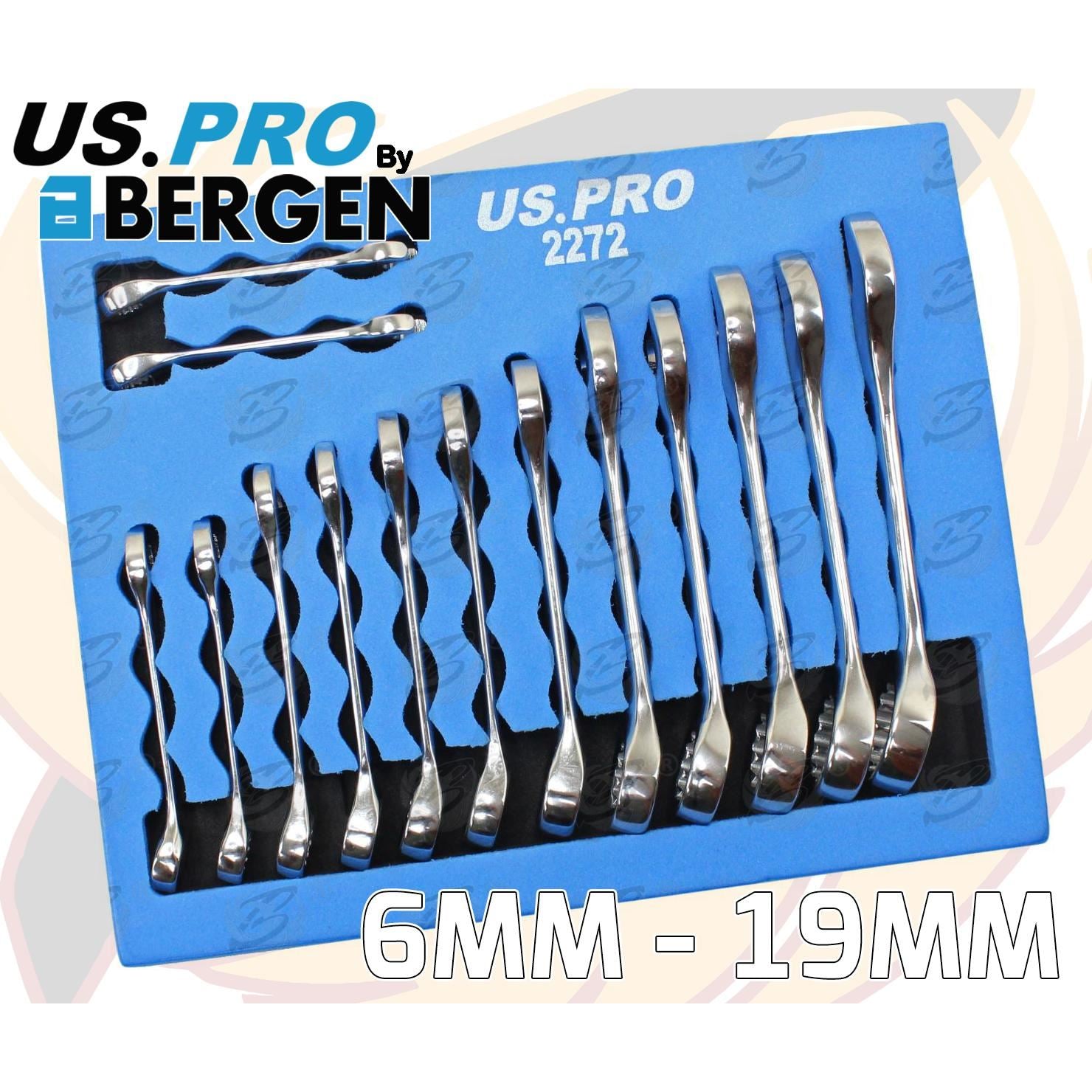 US PRO 26PCS SPANNERS & STUBBY COMBINATION SPANNER SET 6MM - 22MM