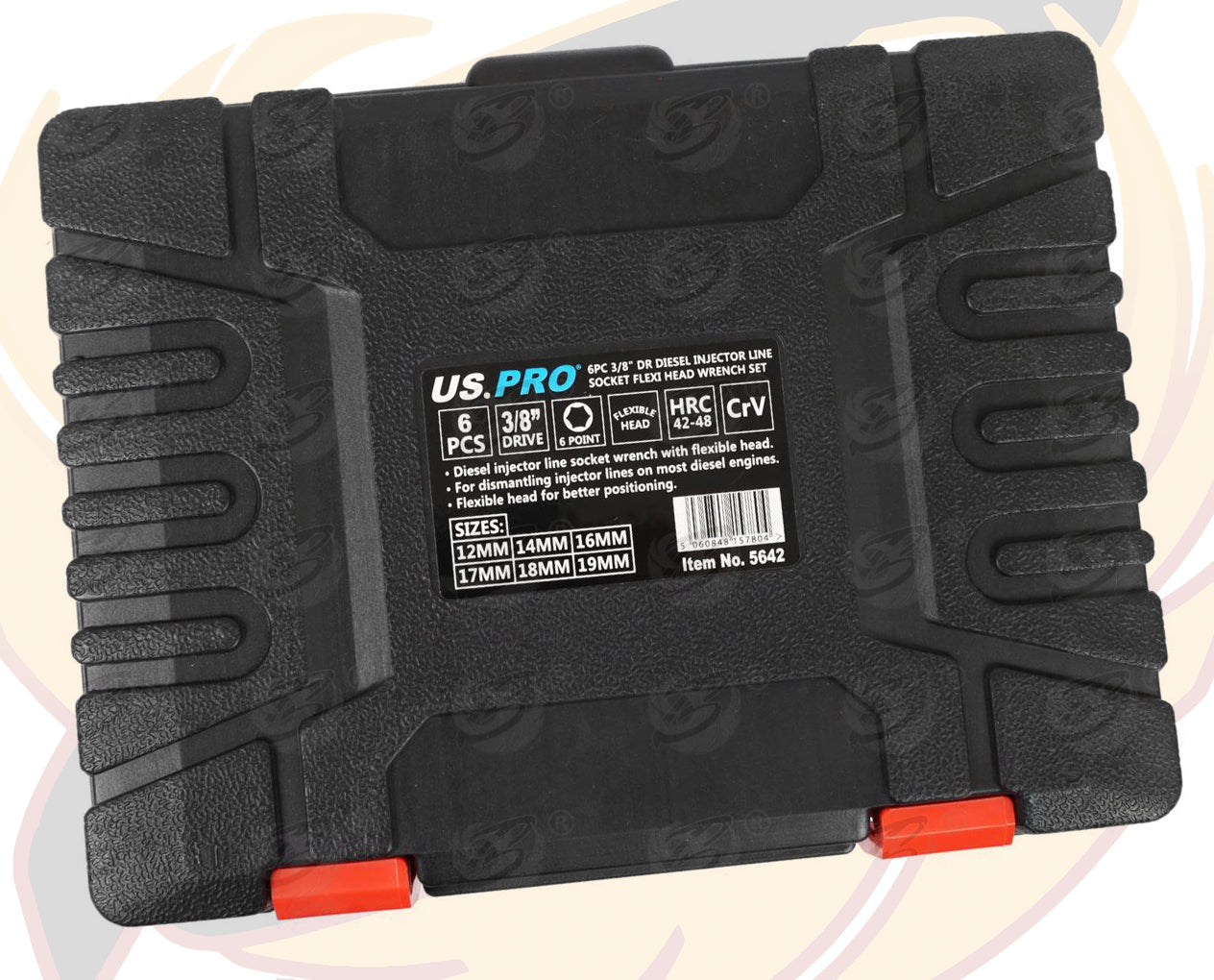 US PRO 6PCS 3/8" DRIVE DIESEL INJECTOR LINE SOCKET FLEXI HEAD WRENCH SET ( 12MM - 19MM )