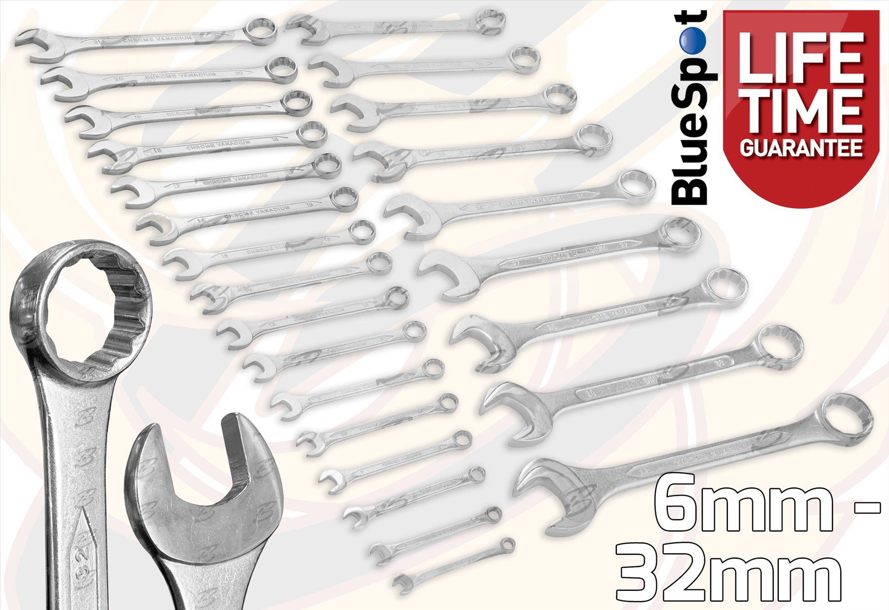 BLUESPOT 25PCS COMBINATION SPANNER SET 6MM - 32MM