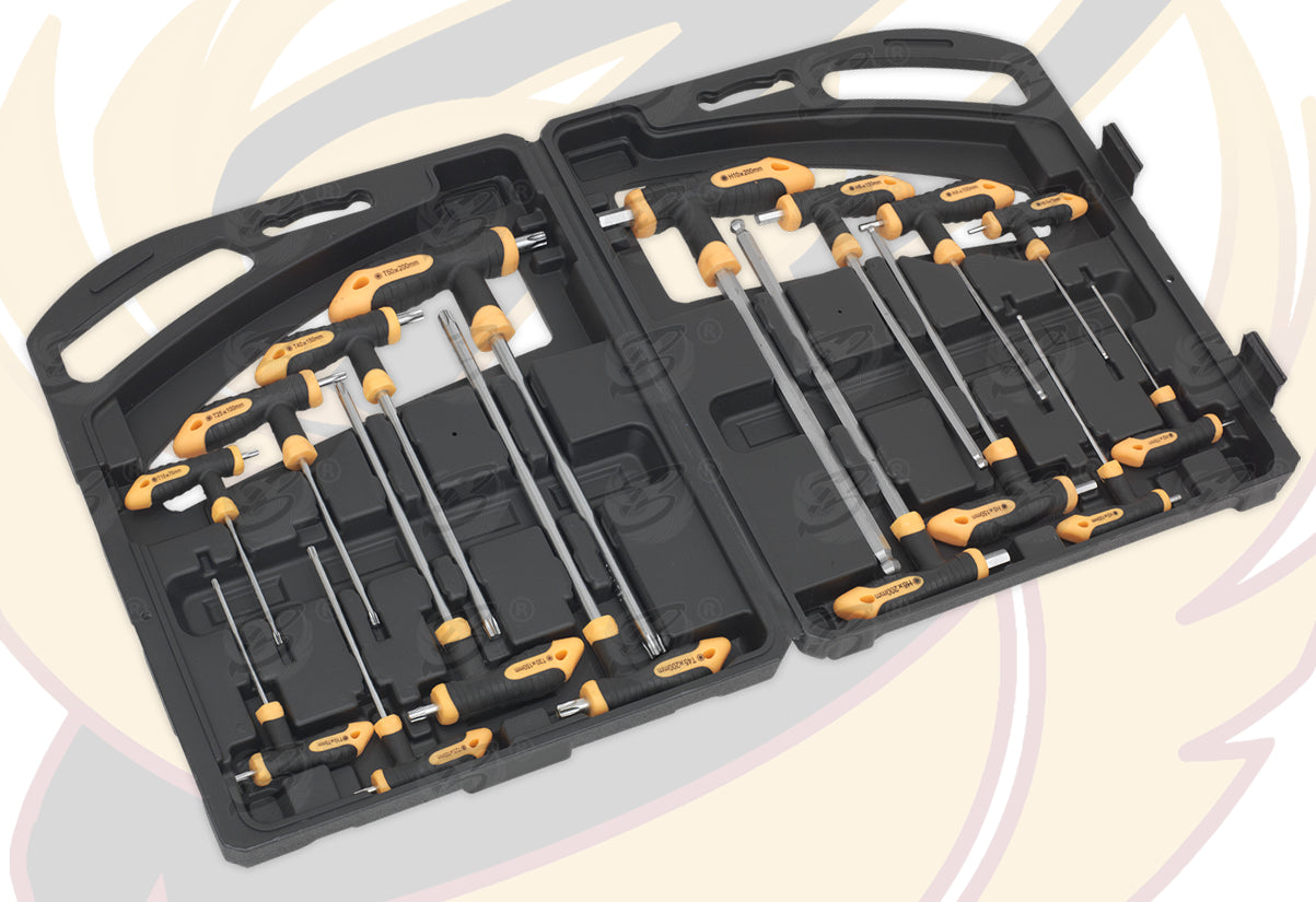 SIEGEN 16PCS T - HANDLE HEX & TORX KEY SET H2 - H10 & T10 - T50